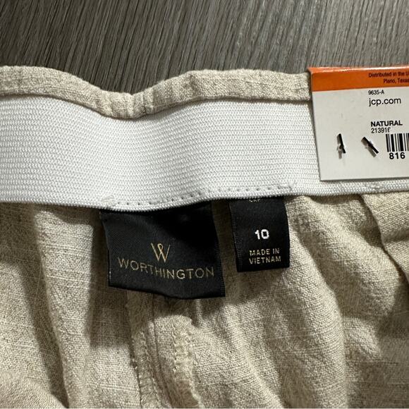 Worthington Natural Beige High Rise Wide Leg Dress Pants Size 10 NEW‎ - Picture 5 of 11